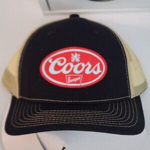 Coors Patched Black/Vegas Gold Mesh Snapback Trucker Hat